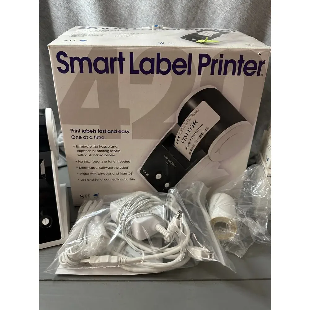 Seiko SII SLP420 Smart Thermal Label Printer With Power Cable & USB